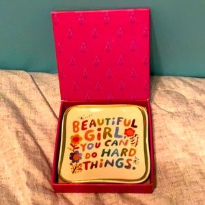 “Beautiful girl you can do hard things” jewelry dish